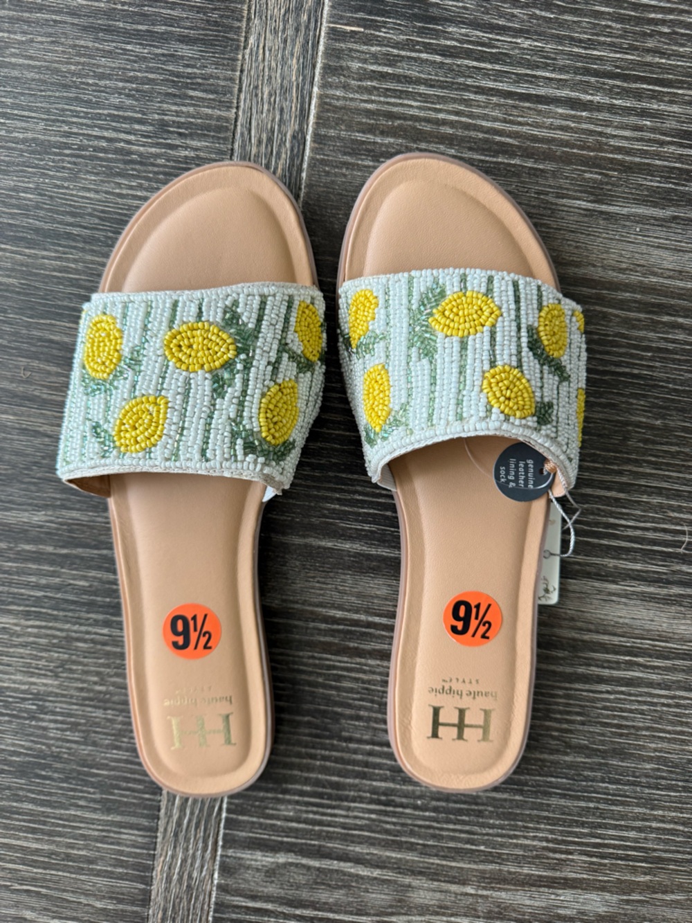 NWT Beaded Lemon Sandals Size 9.5